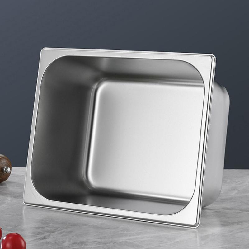 Rustproof Half Portion Container Stainless Steel Food Service Storage Pan Restaurant Table Tub for Commercial Kitchens