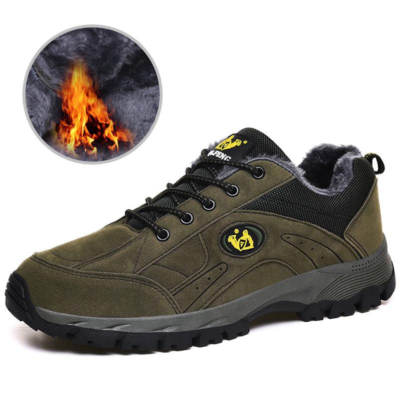 Winter Plus Plus Size Couple Anti Slip and Plush Warm Low Cut Outdoor Hiking Shoes Sports and Leisure Shoes Hiking Shoes 36-49