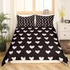 Black White Heart Duvet Cover Set Geometric Bedding Set Pillowcases Cartoon Love Heart Quilt Cover Valentine Day Gift Double