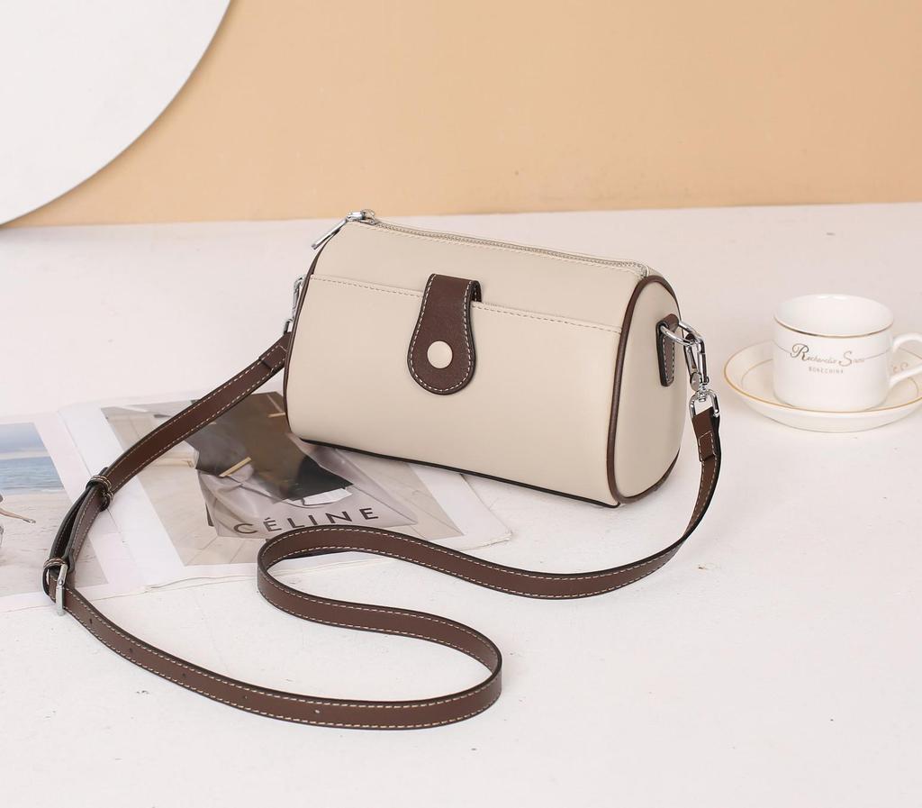 Bolso Bandolera de Cuero Genuino de Moda para Mujer 2023 - Pequeño, Moderno, Versátil Bolso de Hombro de Piel de Vaca