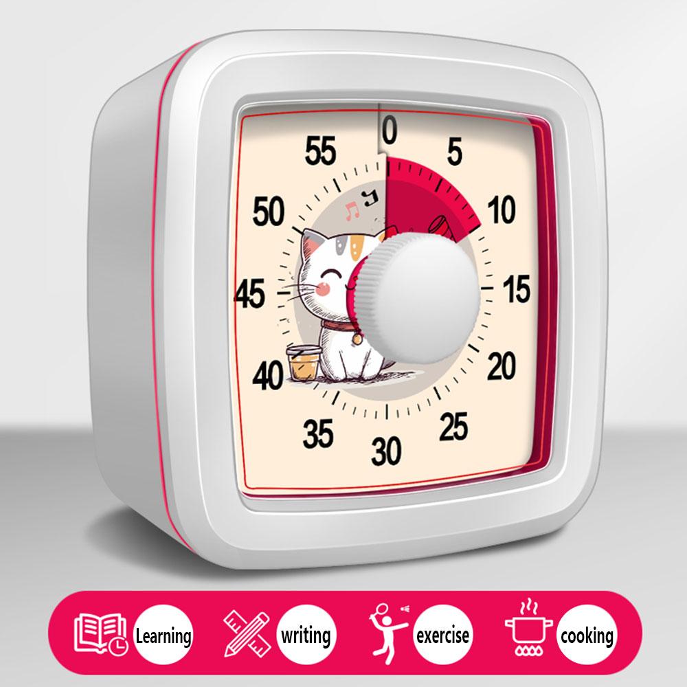 1PC Cartoon Animal Visual Timer Self-discipline Tool Countdown 60-minute Student Learning Homework Time Management Stopwatch