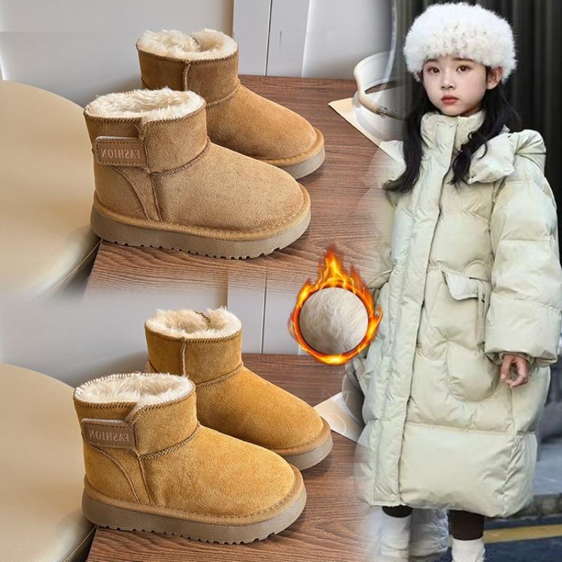 Children's Non-slip Soft-soled Snow Boots Boys' Thickened Fleece-lined Short Boots Warm and Breathable Cotton Boots