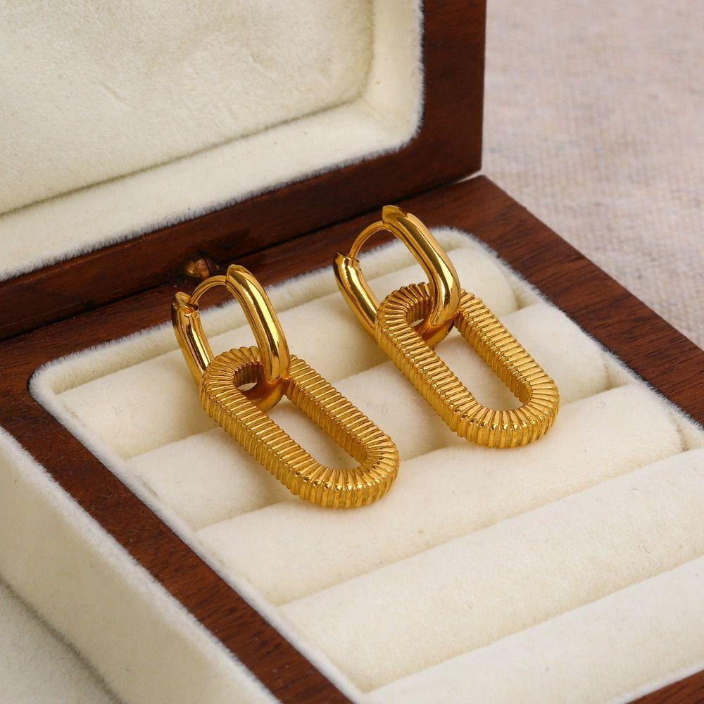 Twisted Spiral Stainless Steel Earrings Stainless Steel Drop Dangle Earrings For Women