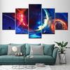 Canvas Painting The Space Earth Blue Sky 5 Pieces Wall Art Painting Modular Wallpapers Poster Print for Living Room Home Decor
