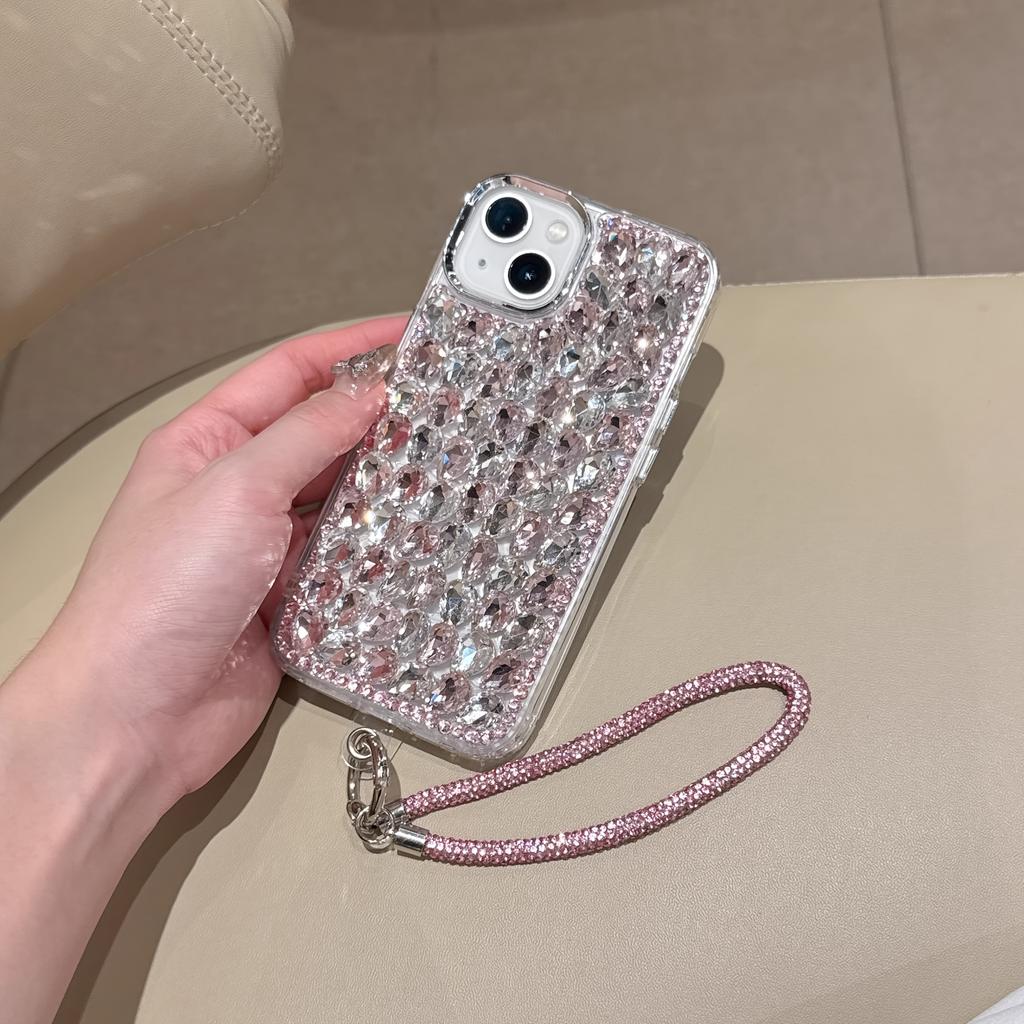 Premium Handmade Full Screen Luxury Crystal Phone Case with Bracelet for iPhone 16 15 14 13 12 11 Pro Max