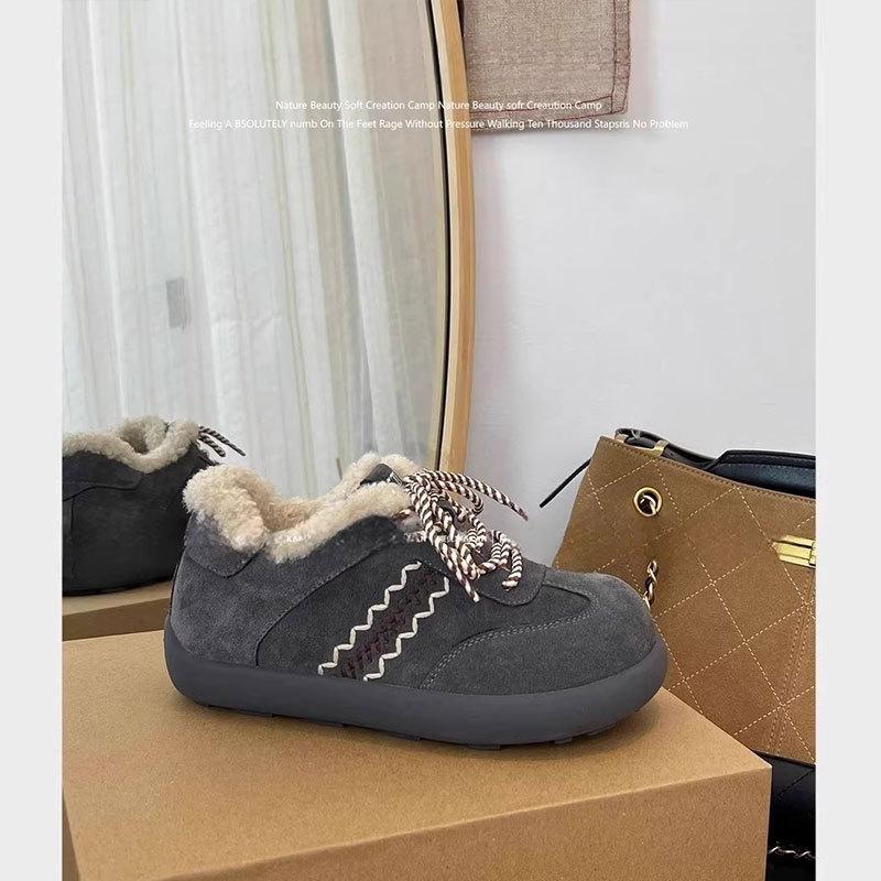 Leather thick-soled heightening velvet women's women's winter new Doudou shoes thermal cotton shoes