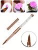 1Pc Rose Gold 3D Acrylic Nail Brush, Liquid Powder Carving Pen, Nail Extension Building Brush