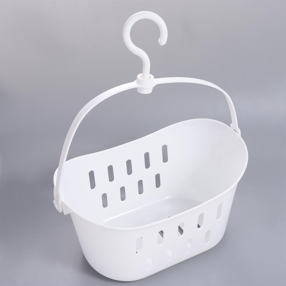 White Hanging Drain Basket Hangable Sundries Hanging Basket Shower Storage Basket  Bathroom