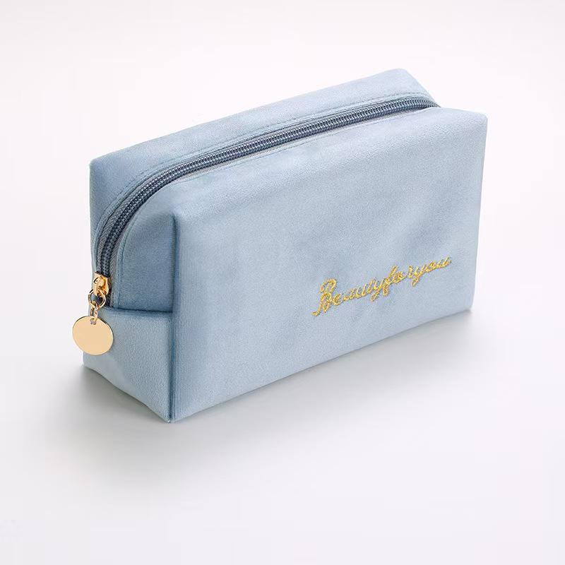 Samt-Make-up-Tasche: Hochkapazitives, Premium 4-teiliges Kosmetik- und Lippenstiftaufbewahrungsset