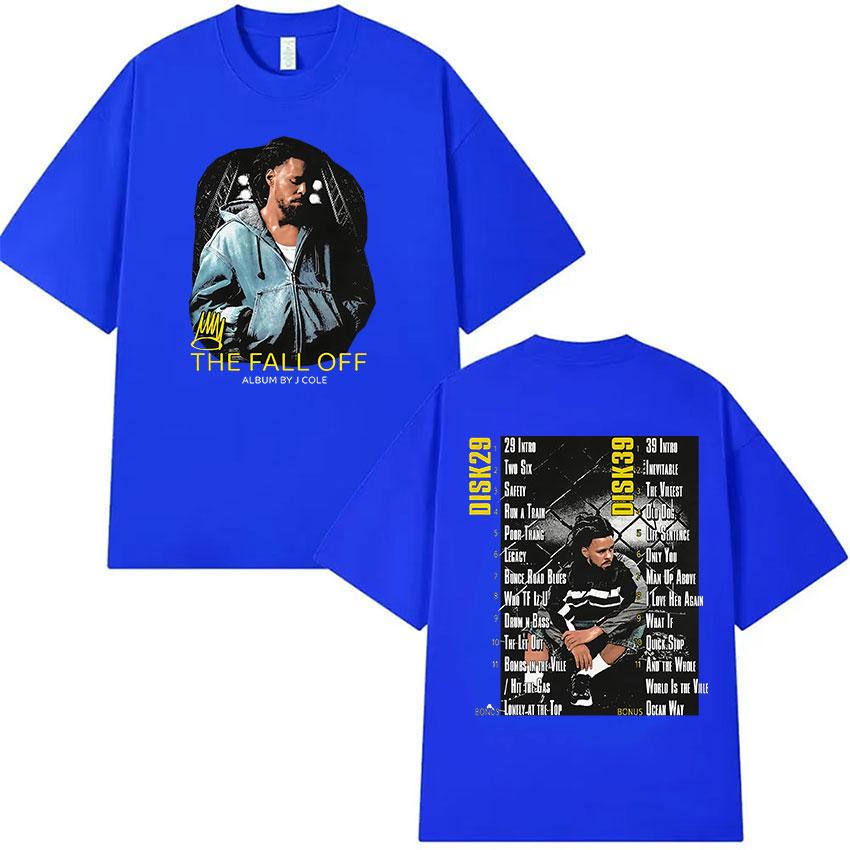 Camiseta Unisex Vintage Gótica de Manga Corta J.Cole Rapper The Fall Off Tour Álbum 2026 Camisetas de Algodón Oversize Hip Hop