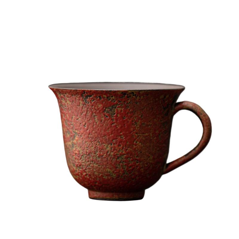 

Retro kiln-changed ceramic cup coarse pottery coffee cup and saucer set creative souvenir Chinese tea cup with bottom saucer 200ml