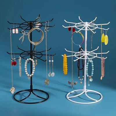 Rotating Jewelry Display Rack for Necklaces, Bracelets, Lipsticks