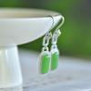 Hotan Jade Jasper S925 Silver Inlaid Earrings