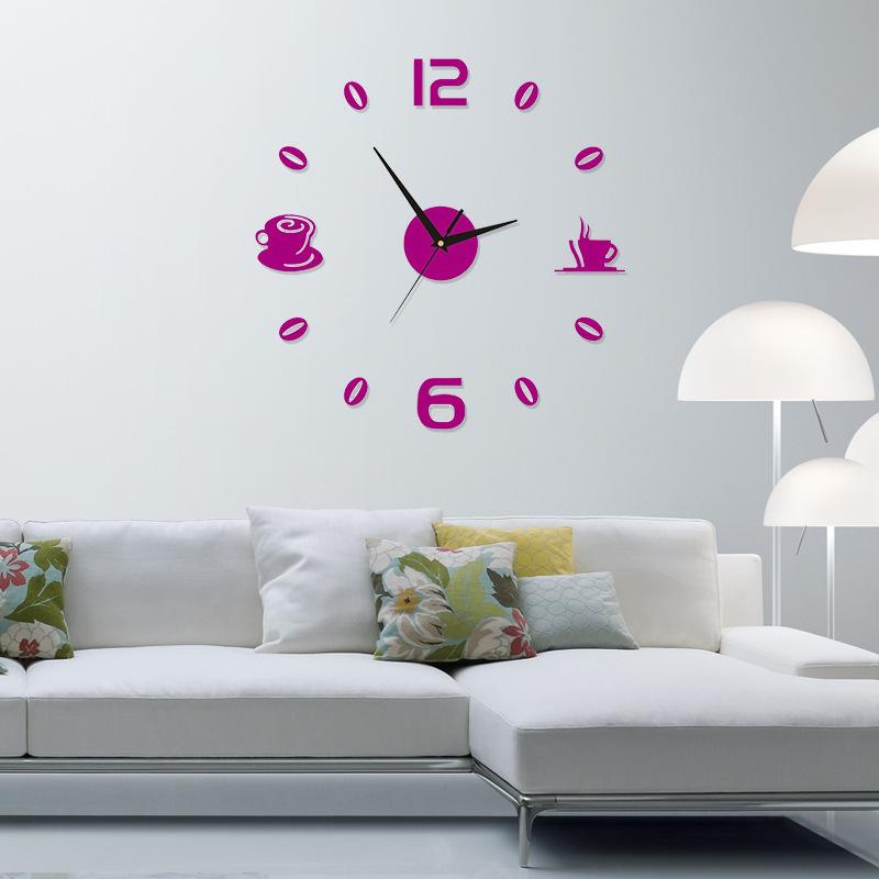Creative Living Room Wall Clock 3D DIY Clock Digital Clock Art Clock Interesting Decorative Wall Sticker 3D Wall Clock