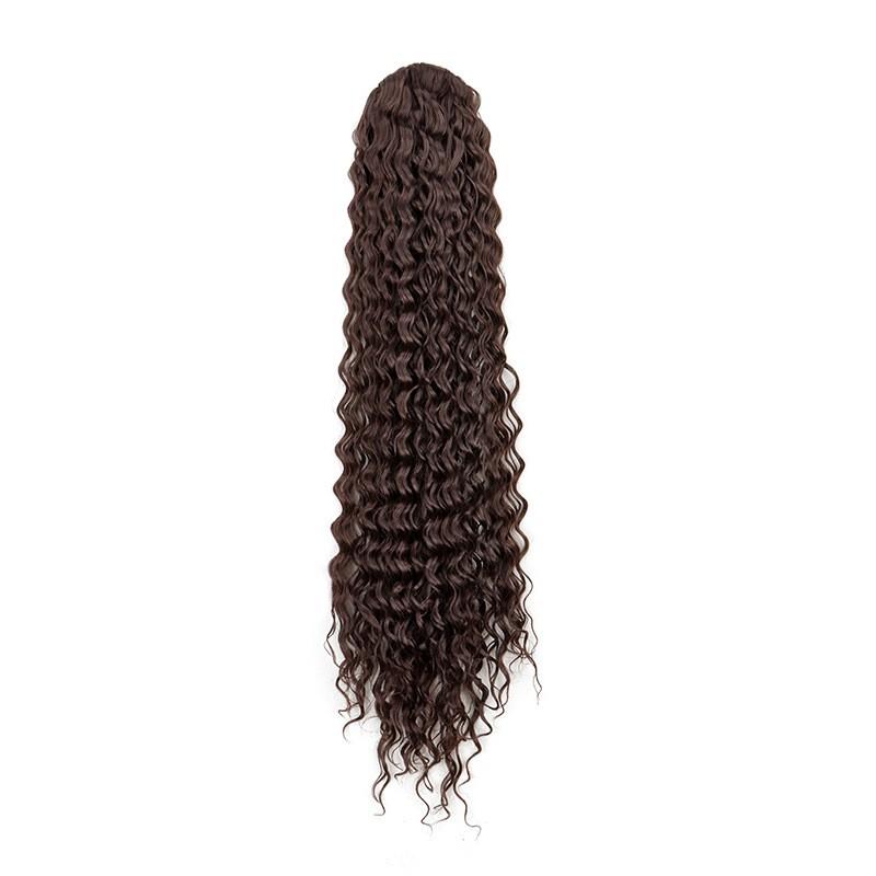 Synthetic Ponytail Wig With Deep Curl Net Cap Drawstring Heat-Resistant Fiber Women Any Face Shape