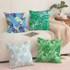 Tropical Palm Leaves Cushion Cover Soft Short Plush Pillow Cover Smooth Cozy Texture Aesthetic Cushion Case Home Decor
