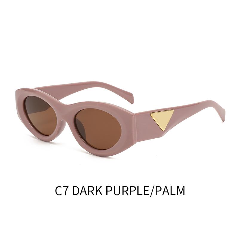 1pc European American Cat Eye Oval Sunglasses Women High-end Fashion Street Photography Accessory