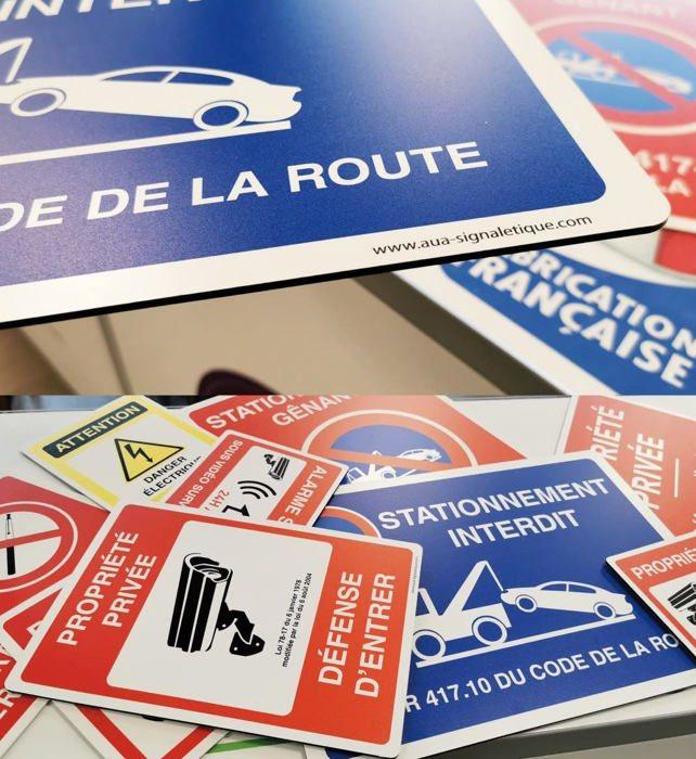 Cone - ruban - fardier - panneau de chantier Aua signaletique - 202143-AI-a-150x210