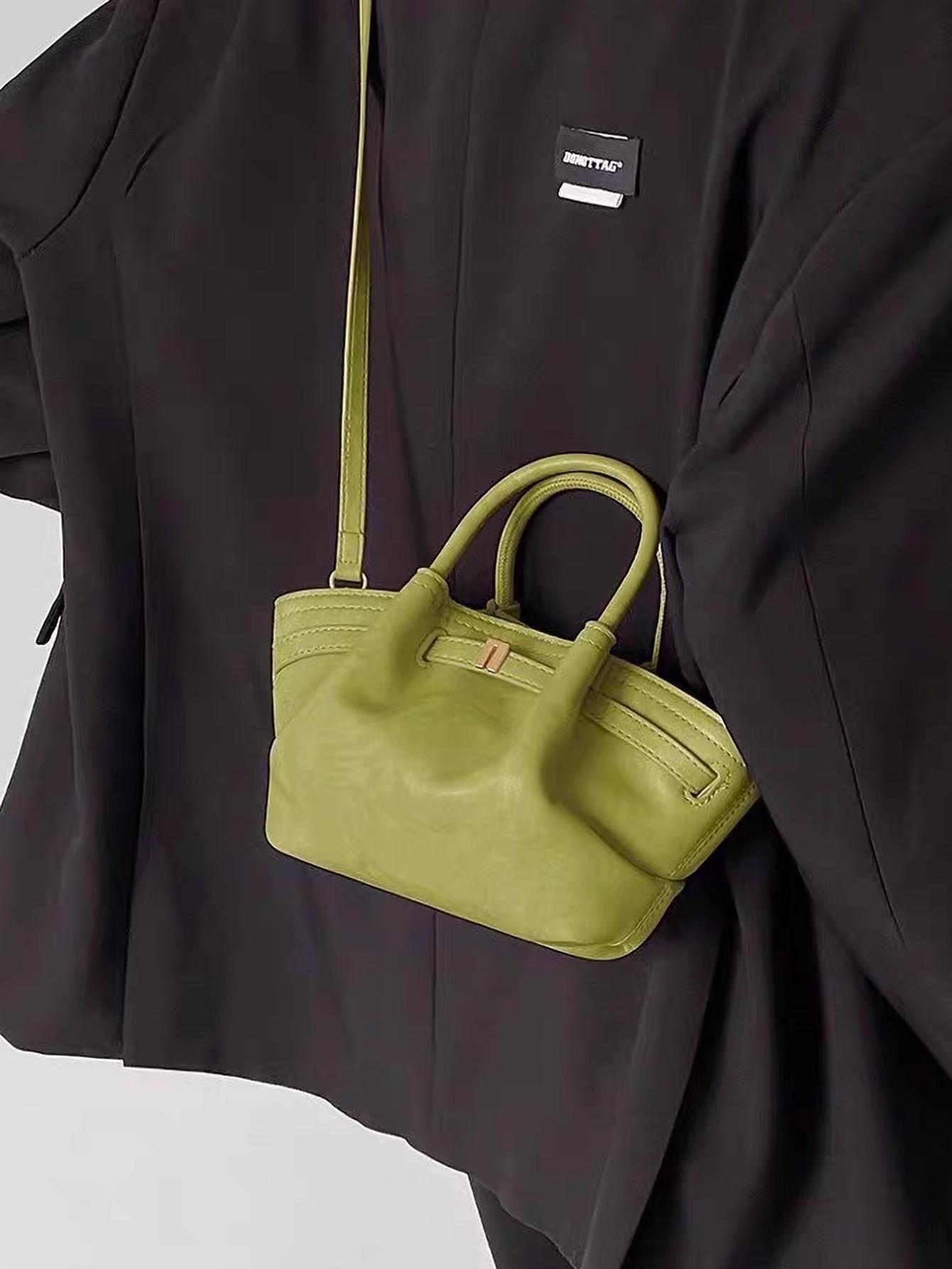 

2026 New Tote Dumpling Bag Fashi Lightweight Handbag Solid Color Crossbody Bag Mini(Max Length<20cm) зелёный