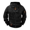 Heren Casual Rits-Up Cargo Hoodie met Meerdere Zakken Lange Mouwen Jas