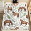 Frische Blumen Pferd Leopardenmuster Flanelldecke Hohe Qualität Bequem für Alle Jahreszeiten Heimdekoration Wärme und Komfort Perfekt für Weihnachtsgeschenke