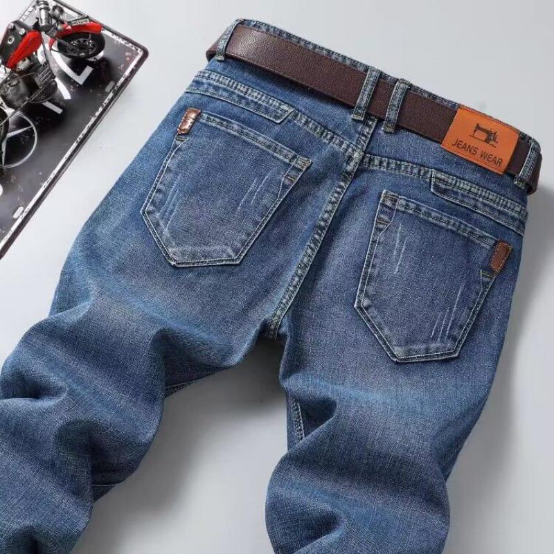 Pánské podzimní elastické džíny s rovnými nohavicemi: Neformální, Všestranné a Pohodlné pro Práci nebo Volný čas
