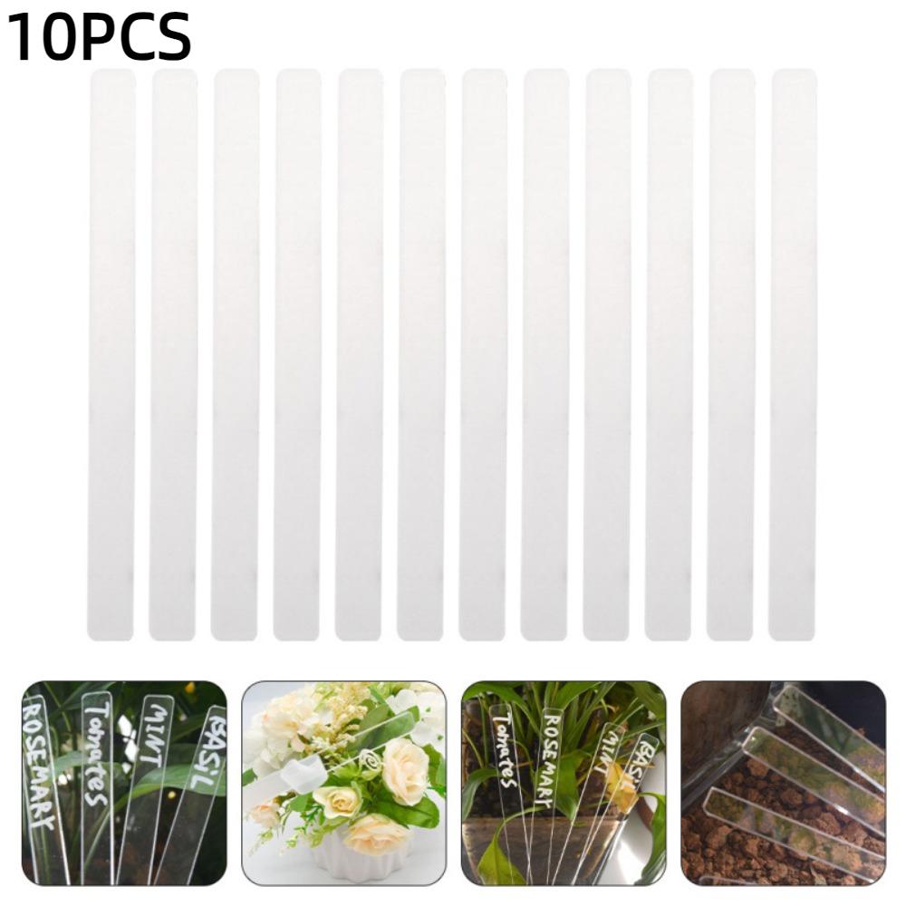 10PCS Quality Acrylic Plant Label Gardening Decoration Transparent Plant Tag Eco-Friendly DIY Herb Sign Garden