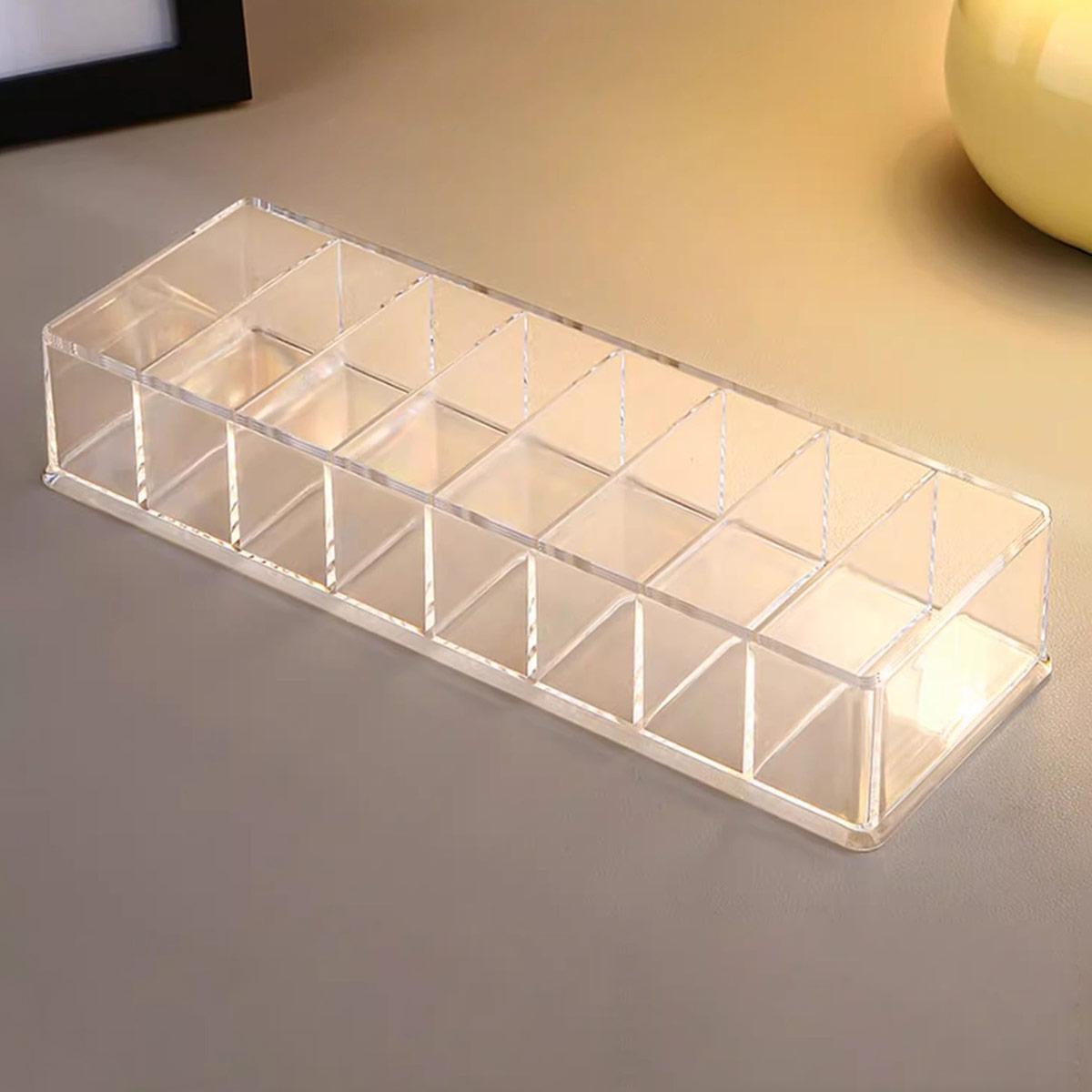 

1pc,Transparent nail polish storage box, suitable for table top finishing container of nail salon, cosmetics storage display чистый