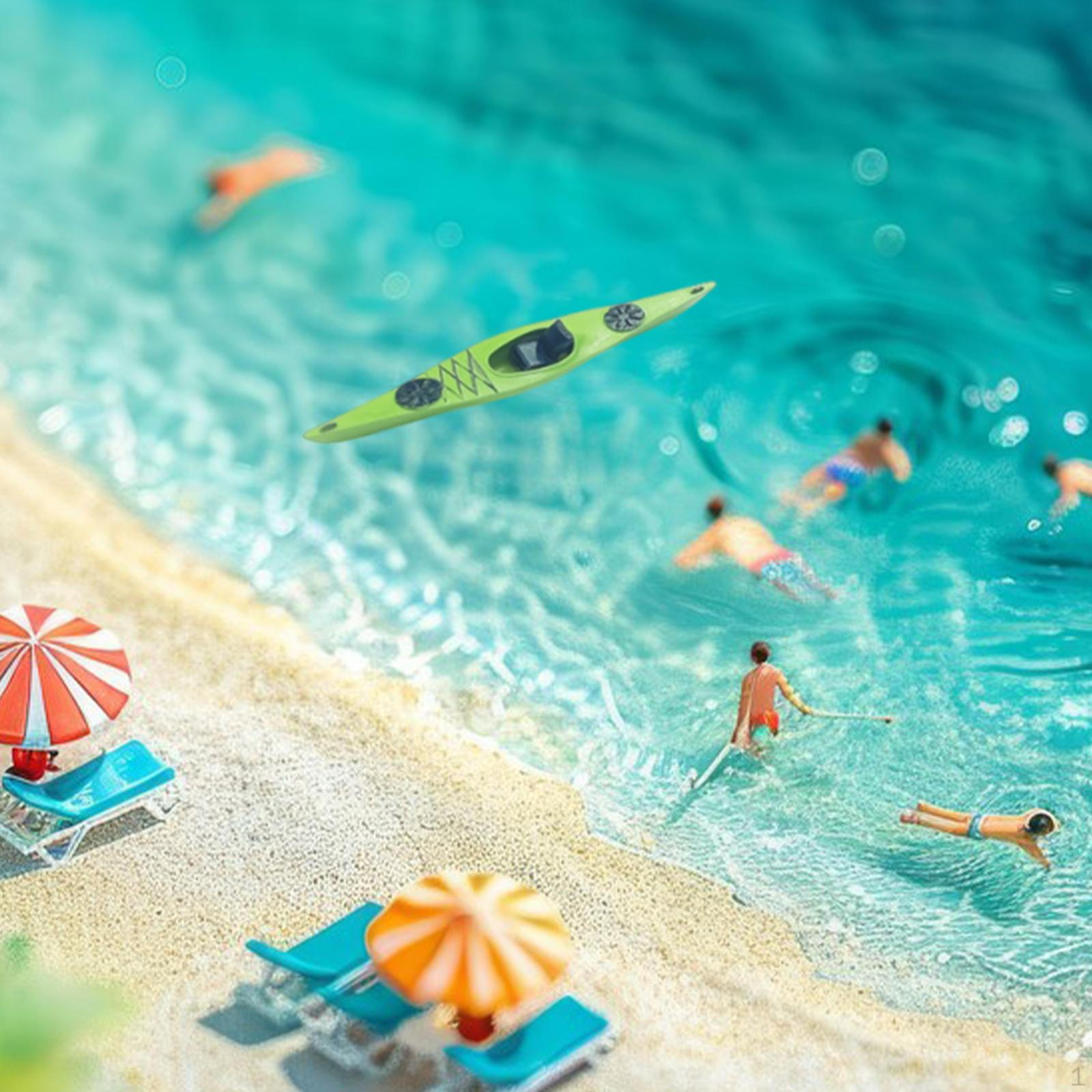 

1/64 Орнамент-модель каяка Декоративная Симуляция Коллекция Игрушки для песочного стола Корабль для DIY-сцены зелёный