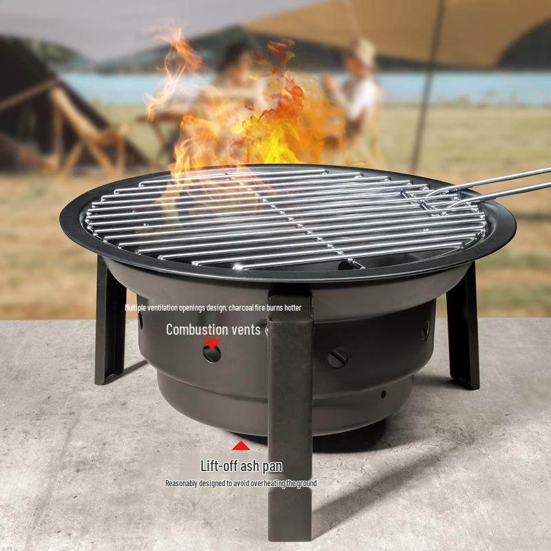 Portable Folding Outdoor Charcoal Grill & Tea Stove