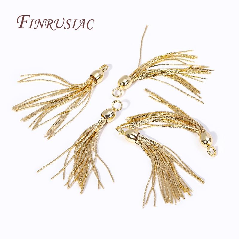 18K Gold Plated Brass Metal Chains Tassel Charms For Earrings Jewelry Making Supplies DIY Tassel Pendant Jewelry Findings