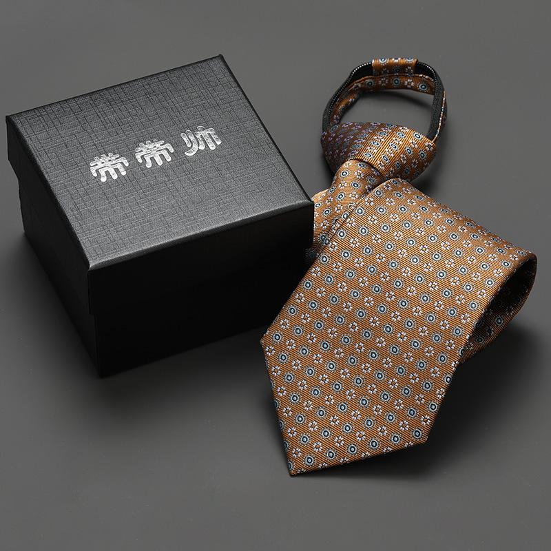 Groom'S Wedding Men'S And Women'S Business Ties, Formal Wear, Black Zipper-Style Korean Version, Narrow Lazy Man, No Stripes, Suit And Tie