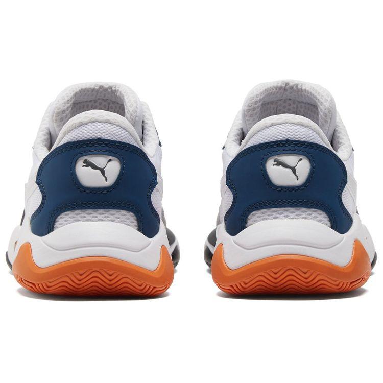 Puma Storm Origin Fabric Two-Layer Cowhide Synthetic Leather Sports Round Toe Low-Top Lifestyle Casual Shoes Unisex Sneakers White Gray Blue 369770-10