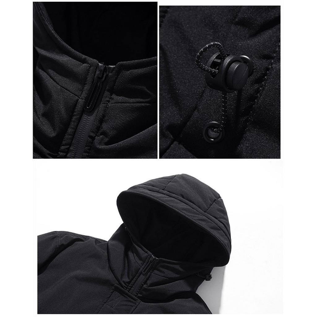 Winterverdickte Daunenjacke für Herren, einfarbig, schmal, lässig, Übergröße, Arbeitskleidung, warme Jugendjacke