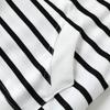 Striped Hooded Sweatshirt for Women Long Sleeve with Pocket and Zipper Drawstring