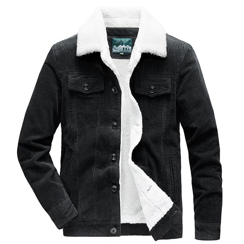 Young and Middle-aged Pure Cotton Autumn and Winter Cotton-padded Jacket with Velvet Loose American Version