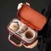 Coarse Pottery Portable Kung Fu Tea Set Ceramic Express Cup Travel Outdoor Three Cups a Pot Tea Set Gift Box