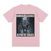 Human By Chance Alpha By Choice Wolf Funny Meme T Shirts Men's Casual Cotton Vintage Short Sleeve Oversized T-shirts Streetwear