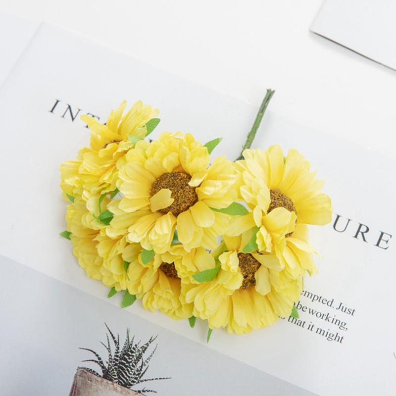 6 Stück Künstliche Blumen Handgemacht Gerbera Mode Haus Garten Braut DIY Geschenk Kranz Material Hochzeitsbankett Dekoration Weihnachten