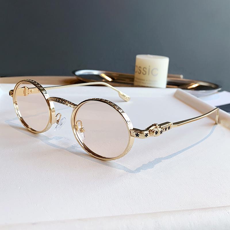 Retro Small Frame Punk Hip Hop Round Sunglasses - European & American Street Style for Women