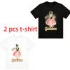 Fun Dreamy Girl Print Kids T-Shirts Summer Fashion Street Outdoor Casual T-shirt Tops for Boy and Girl's Tees Top