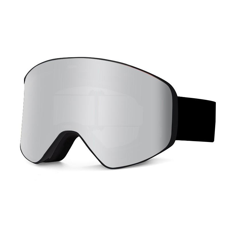 Magnetic Ski Goggles Women Men Anti-Fog Double Layer Cylindrical Lens Snowboard Glasses With Prescription Insert