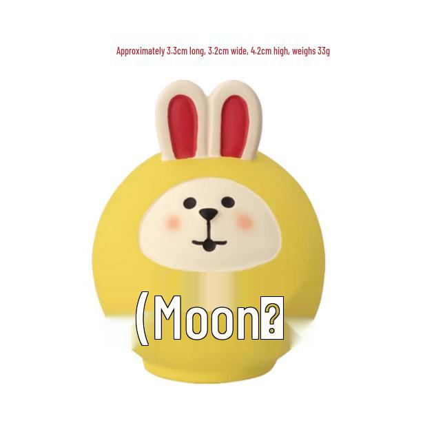 Mondfest Japanische Katze & Hase Figur Mondkuchen-Box Harz Dekor Geschenkset