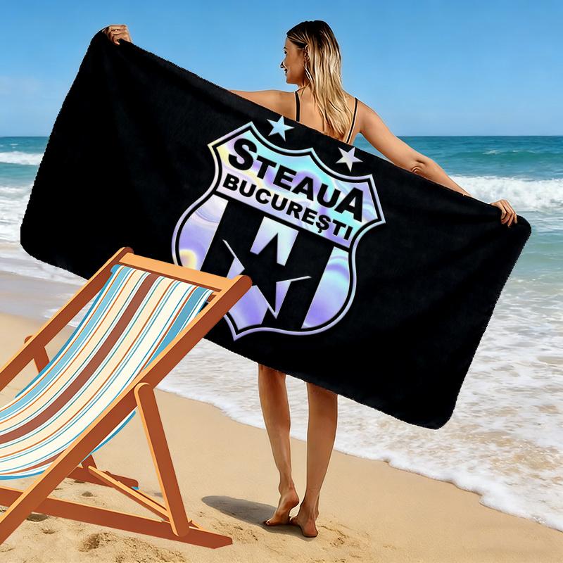 Steaua Bucuresti Print Beach Towel, Large Soft Quick Dry Towel for Beach Camping Swimming