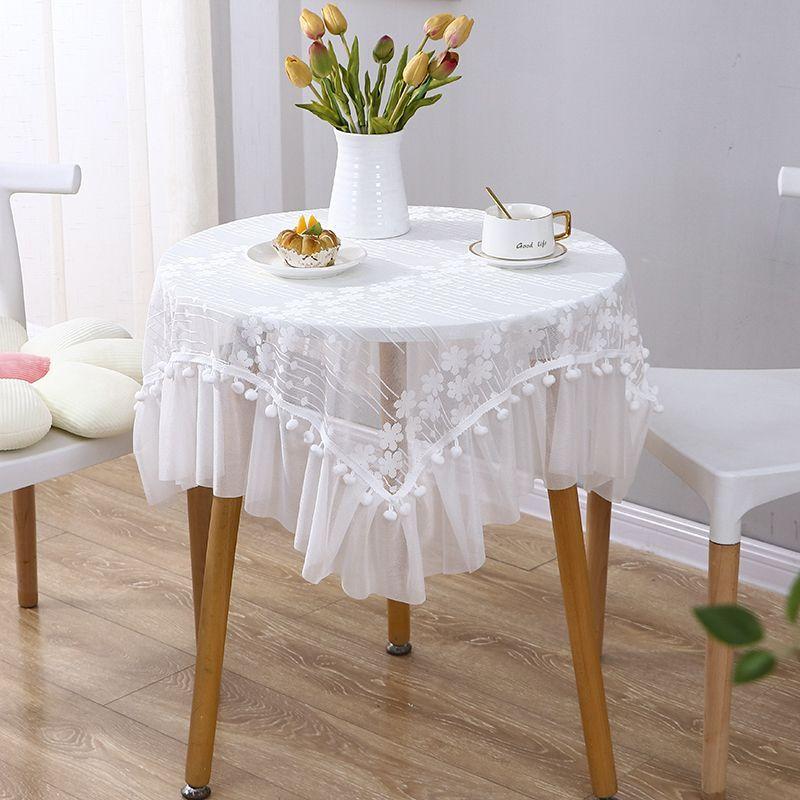 

Кружевная скатерть Маленькая круглая скатерть Бытовая круглая скатерть Покрывало для прикроватного столика Многоцелевой чехол для холодильника 50*50