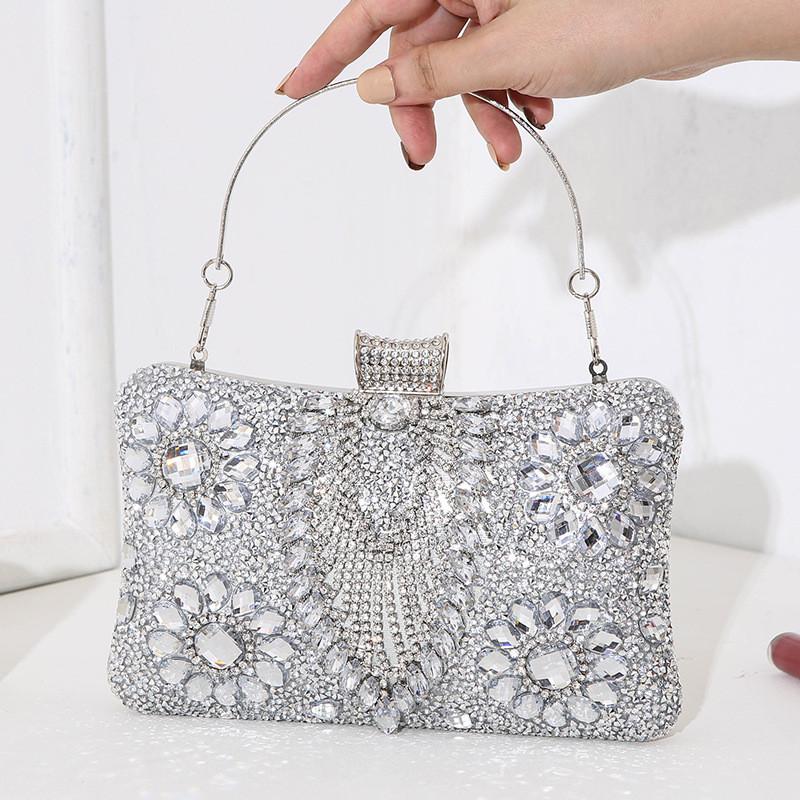 Luxe Ladies Evening Bag With Sparkling Rhinestones For Weddings And Gala Events