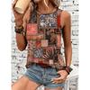 Summer Simple Striped 3D Print Tank Tops Women Fashion Streetwear Oversized O-Neck Vest Off Shoulder Sleeveless Woman Camisole
