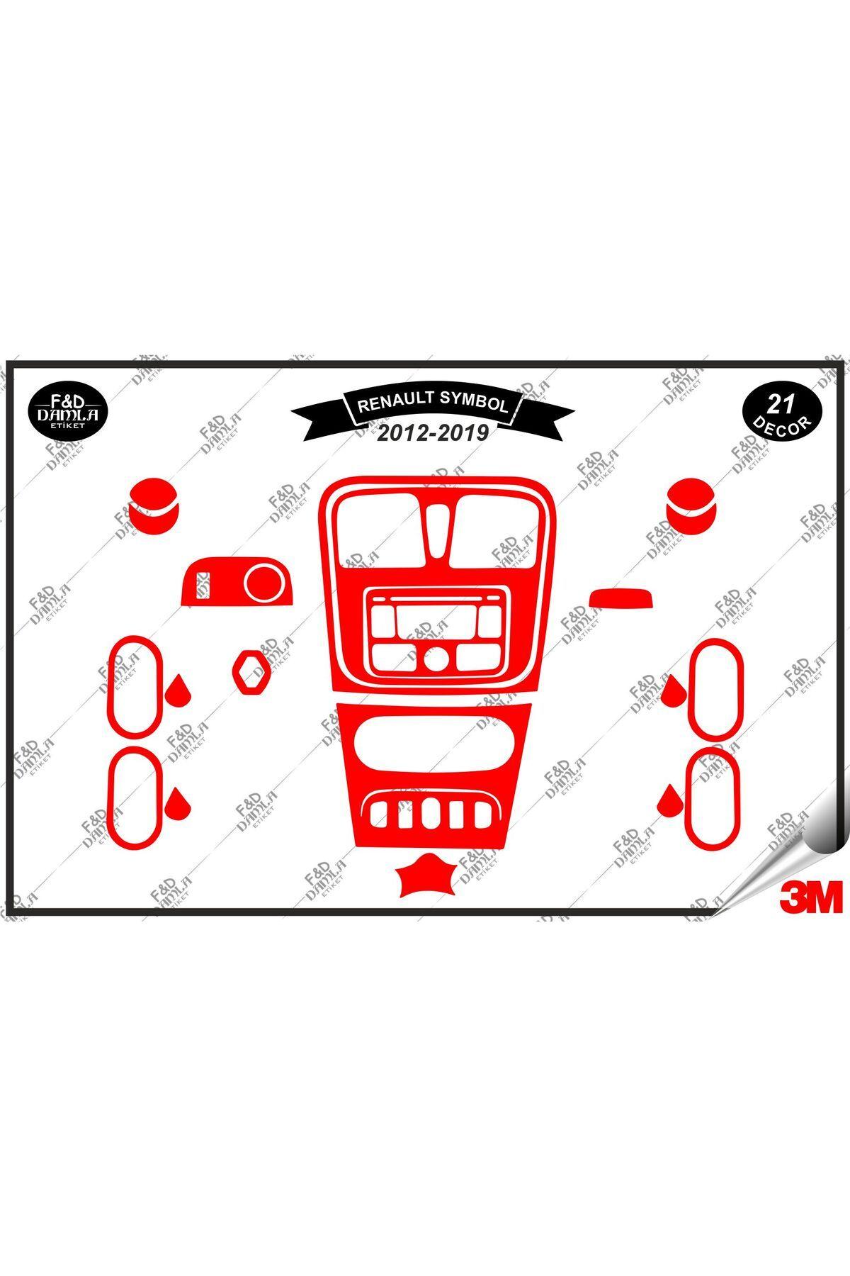 

Renault Symbol 2012-2019 Torpido Konsol Trim Göğüs Maun Kaplama Set 21 Parça Kırmızı