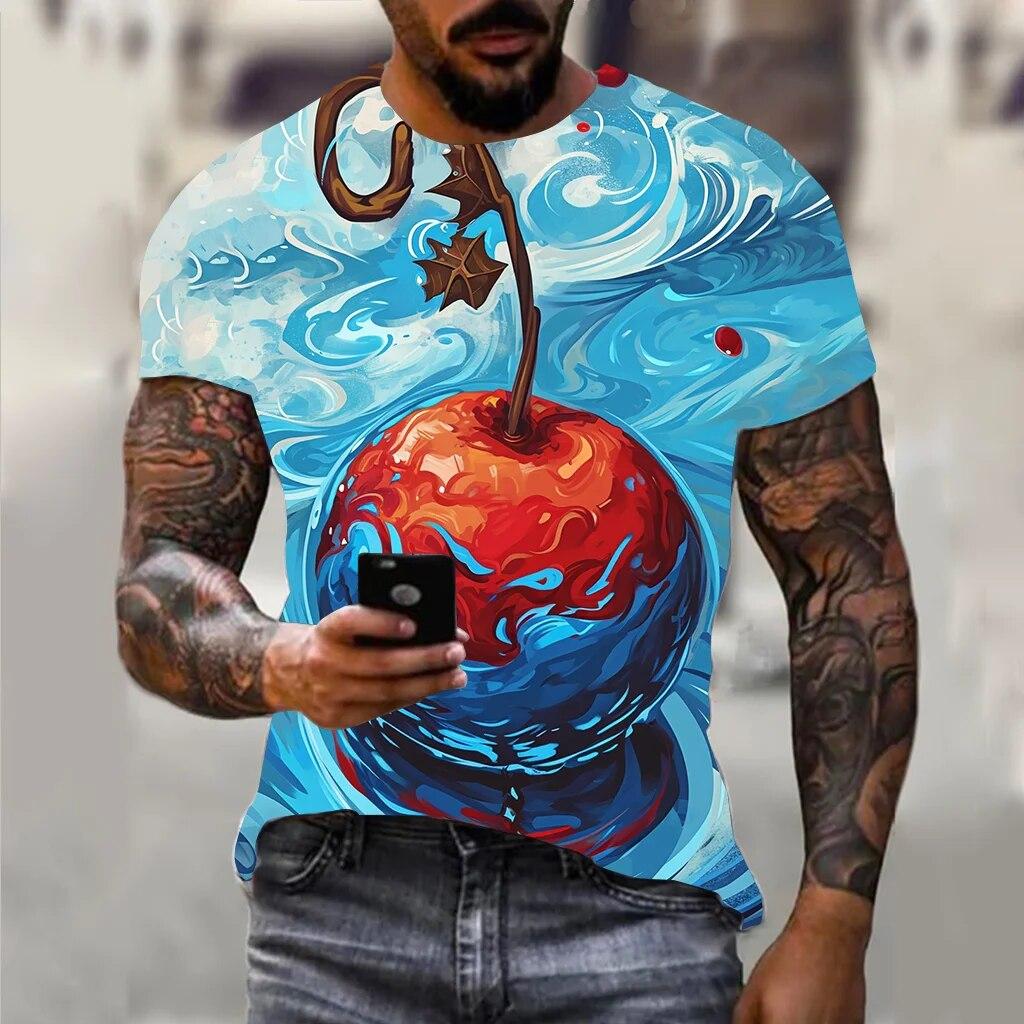Fashion Funny 3D Print Pattern Men's T-Shirts Summer Everyday Sports  Vintage Men Loose Oversized Short Sleeved Casual Clothing