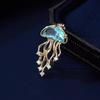 Rhinestone Jellyfish Crystal Lapel Pins Zinc Zinc Alloy Jewelry Accessories Beach Style Badge Pin  Gifts